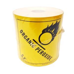 ORGANIC PEROXIDE Hazard Class 5.2 DOT Labels, 4" x 4" Roll of 500 D.O.T.
